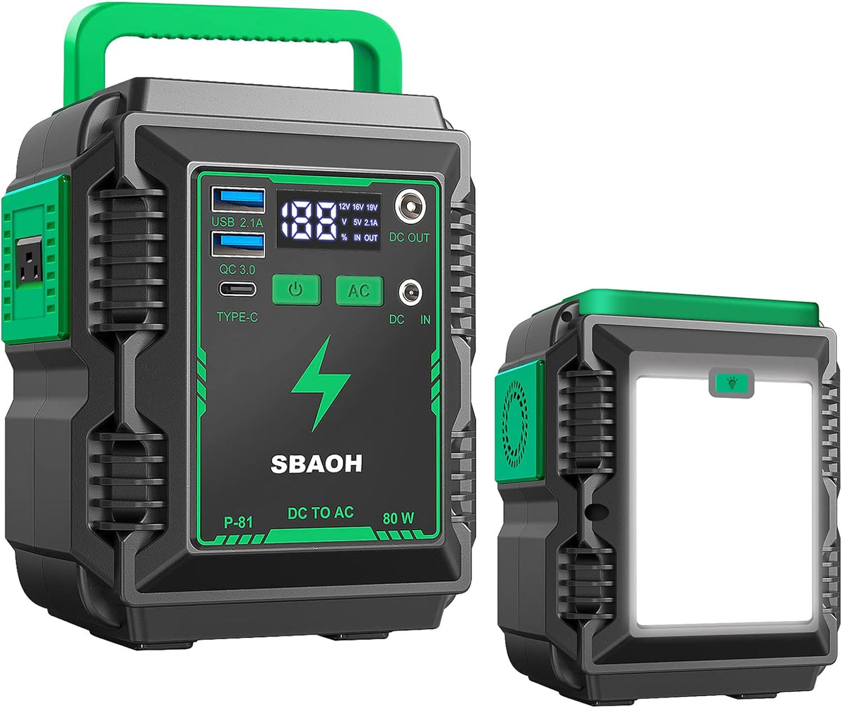 Portable Power Station 110V/80W AC Outlet USB Lithium Battery Q80824