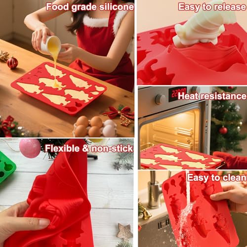 Silicone Christmas Gnome Candy Chocolate Mold, 2 Pack I7051