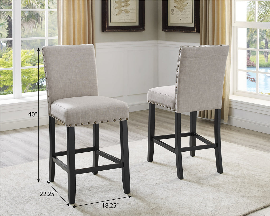 Espresso Tan Wood Counter Dining Set with Chairs H466605