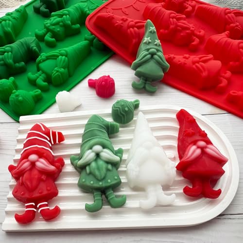Silicone Christmas Gnome Candy Chocolate Mold, 2 Pack I7051