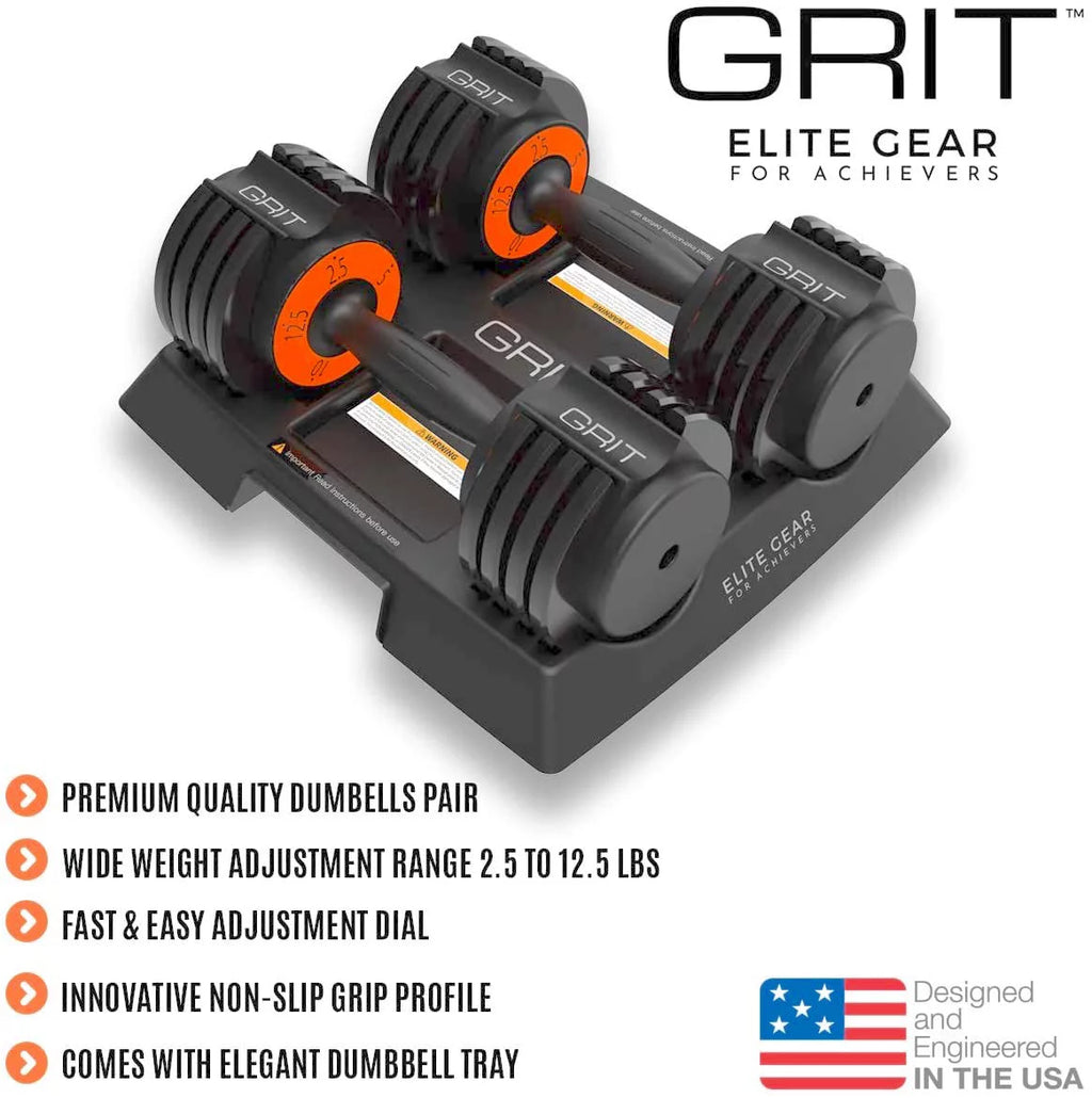 Adjustable Dumbbells Pair 2.5 to 12.5 lb U6157