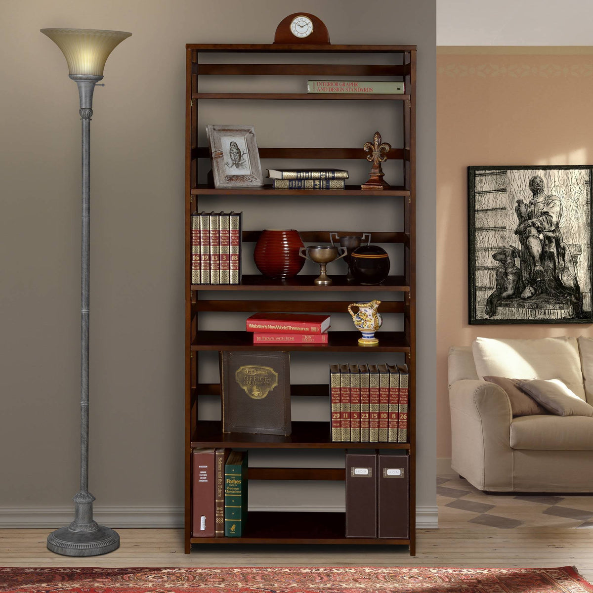 Mocha Walnut Folding Bookcase W328514