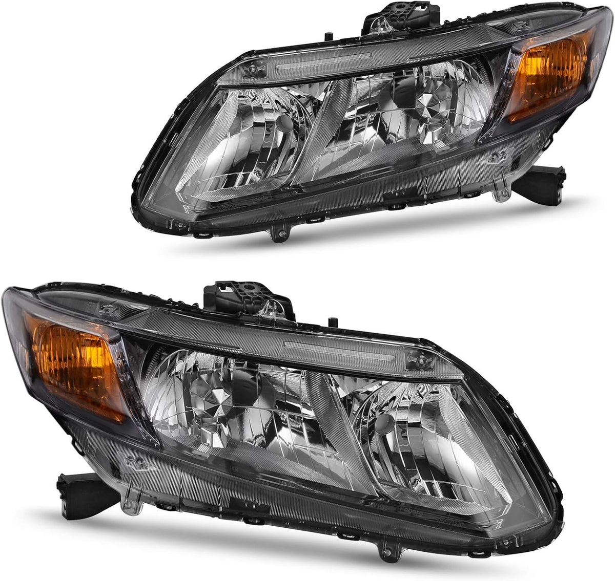 Headlight Assembly for Civic Sedan 4-Door and Coupe 2-Door, Black Housing D206641