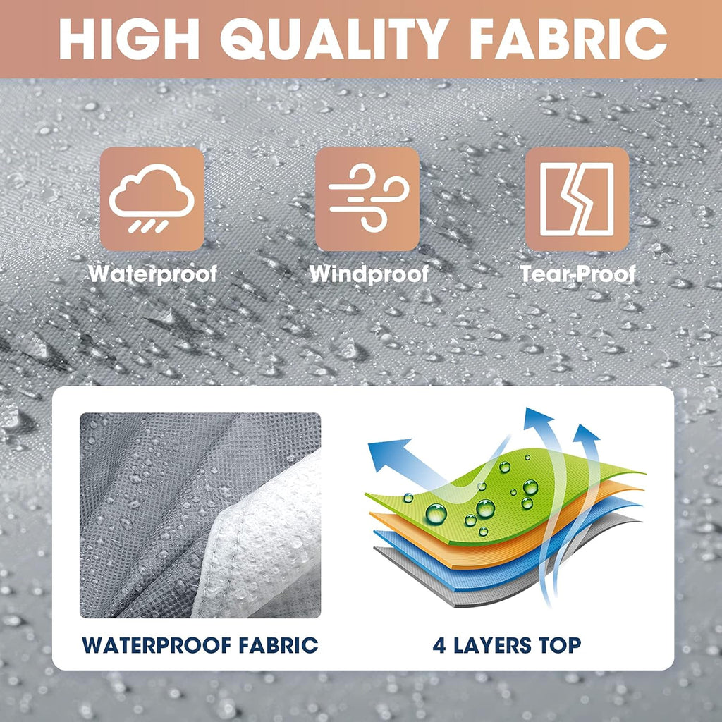 4-Layer Windproof Travel Trailer Cover Fits 27' - 30' with 2 Straps and 2 Patches A9517