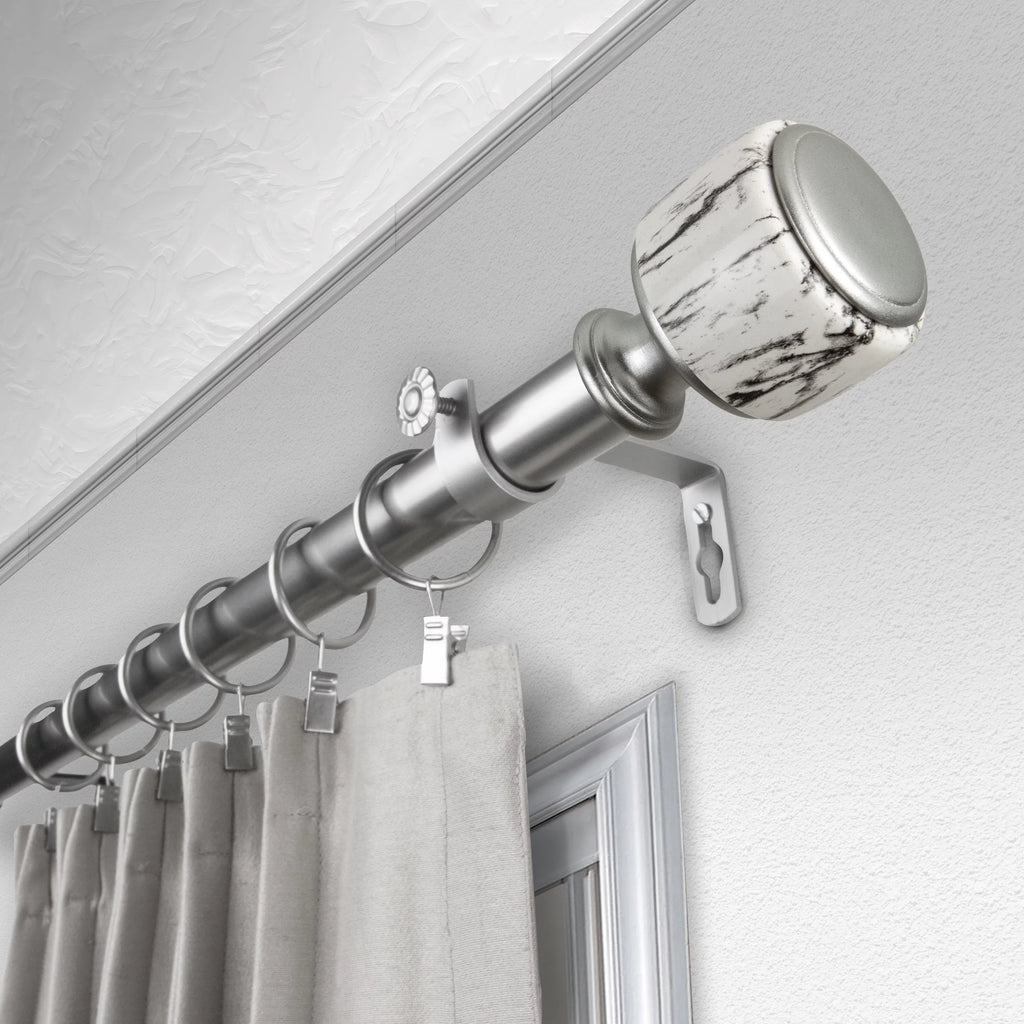1" Single Curtain Rod, 28-48 inches Satin Nickel Z6032