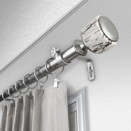 1" Single Curtain Rod, 28-48 inches Satin Nickel Z6032