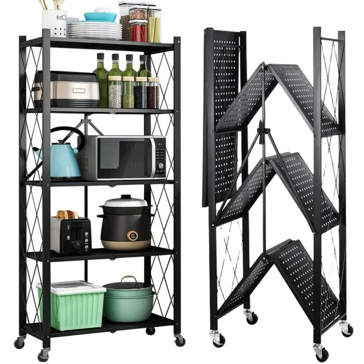 5 Tier Storage Shelves with Wheels R17094