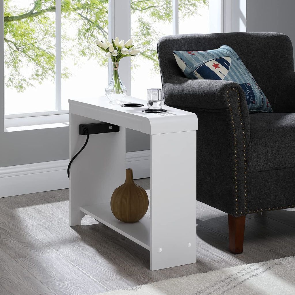 Narrow End Table with Charging Station R13643