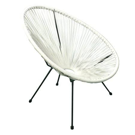 White Oval Weave Patio Lounge Chair P11850