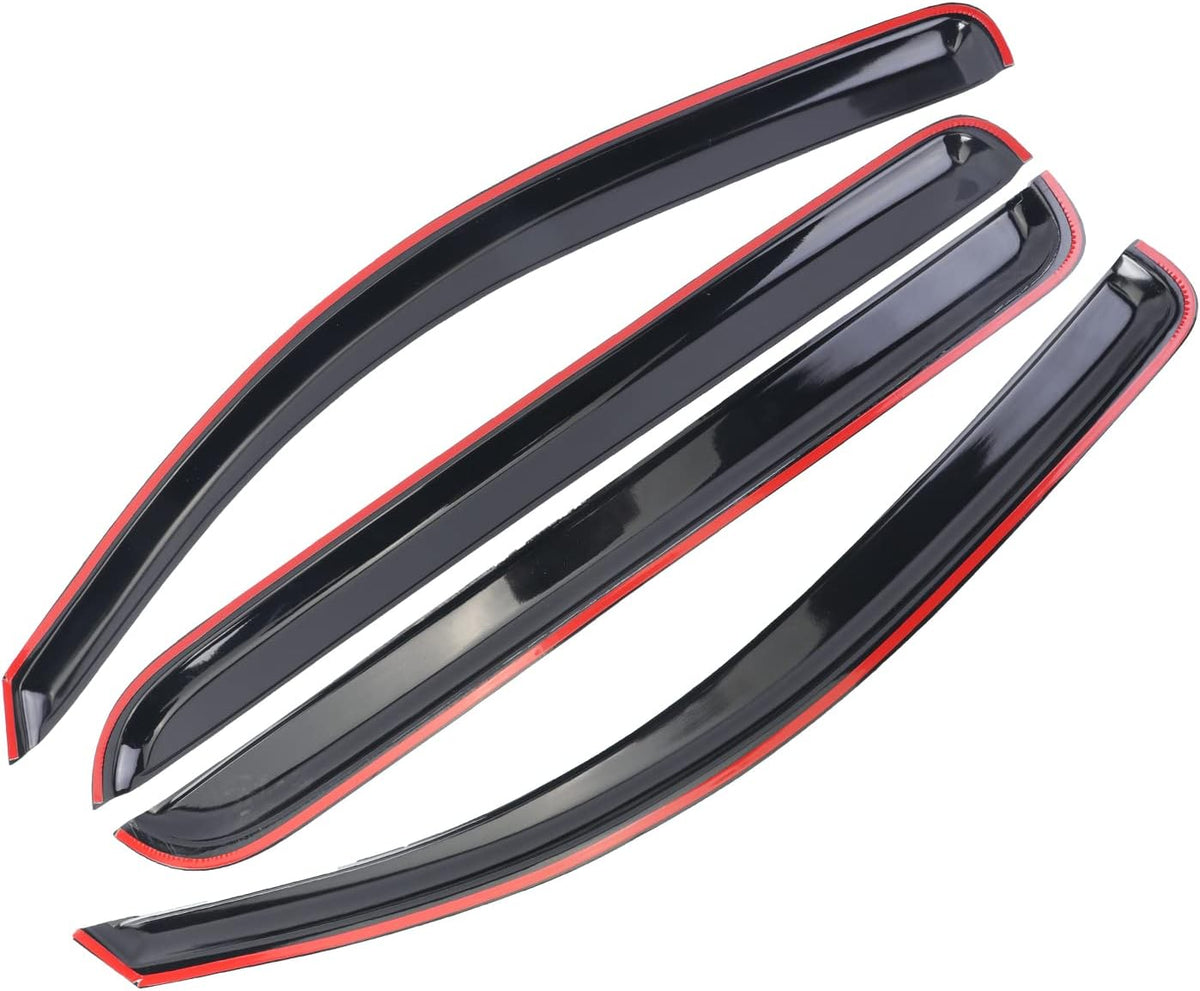 4PCS Window Visors Vent Deflectors Sun Rain Guards for 2014-2018 Silverado & Sierra 1500 Crew Cab G8296