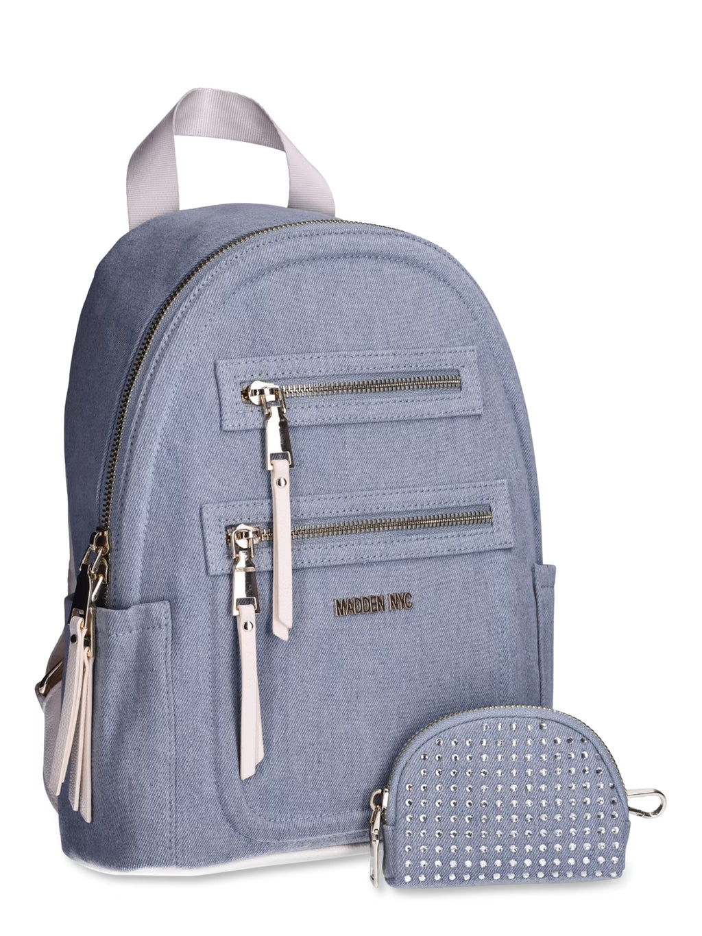 Denim Mini Backpack with Embellished Pouch Z267238