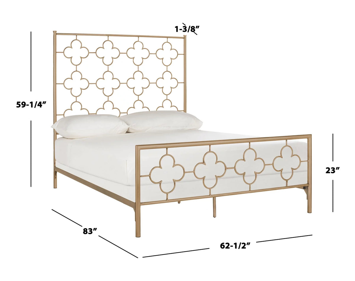 Queen Antique Gold Metal Headboard T719