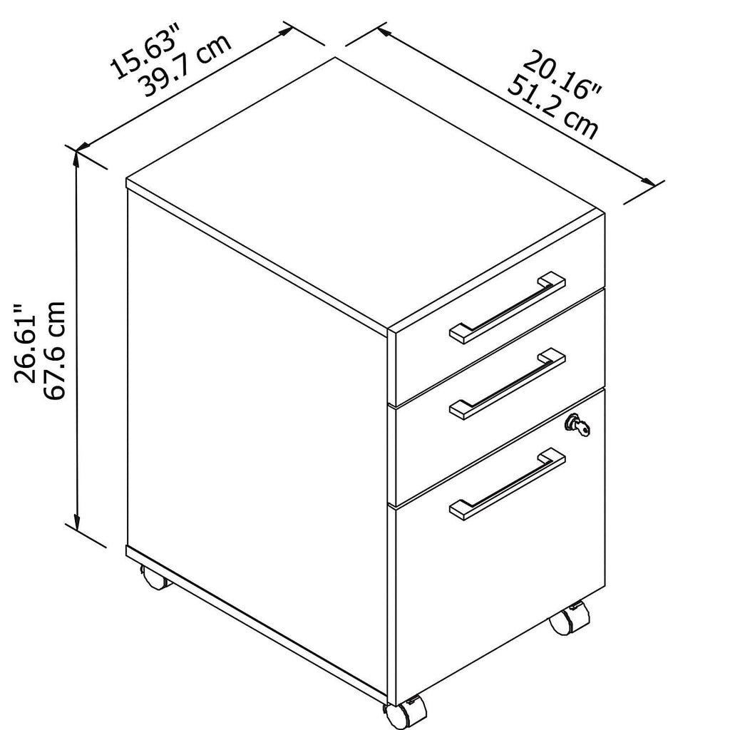 3 Drawer Mobile File Cabinet Platinum Gray T2834