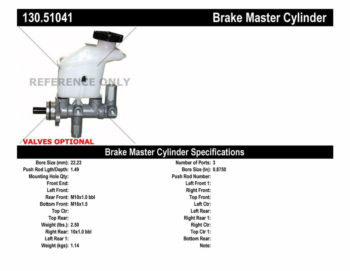 Brake Master Cylinder A658572