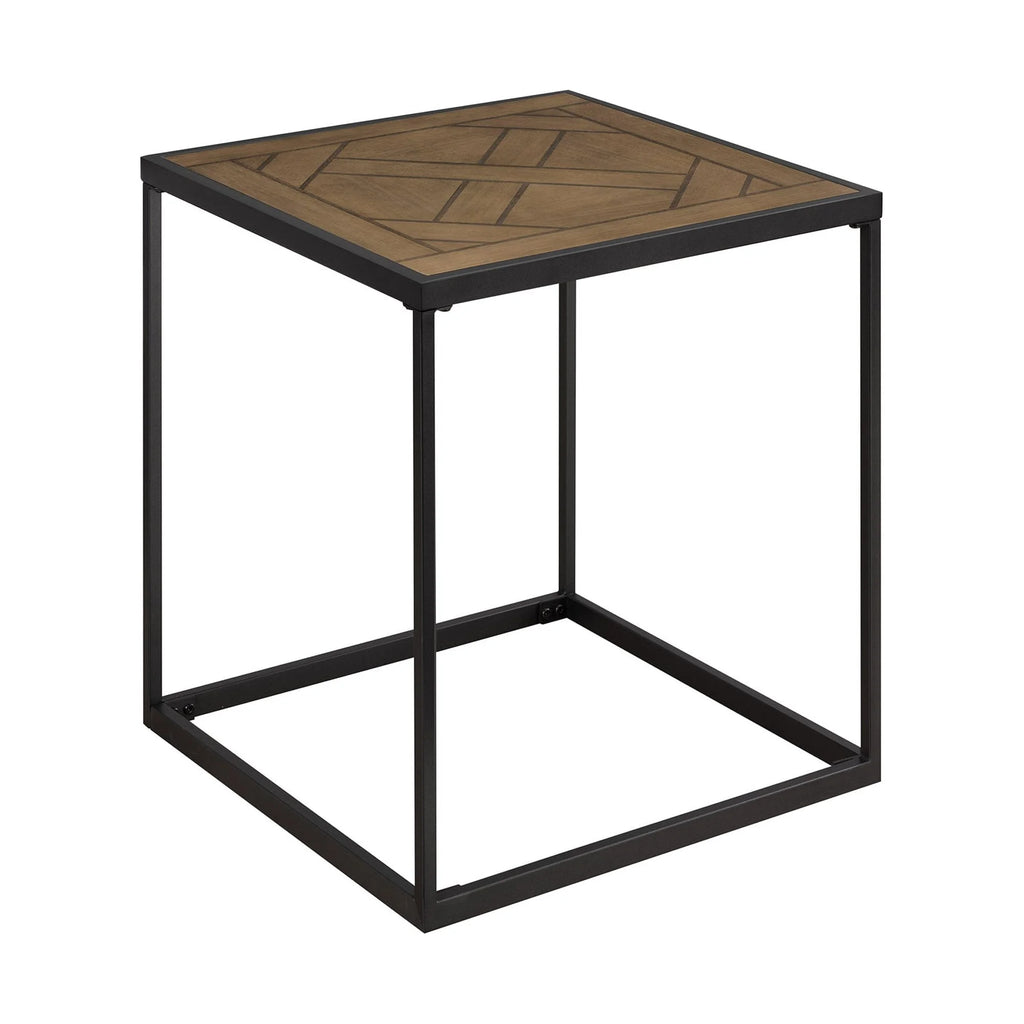 20" Parquet-Top Metal Square Side Table A40455