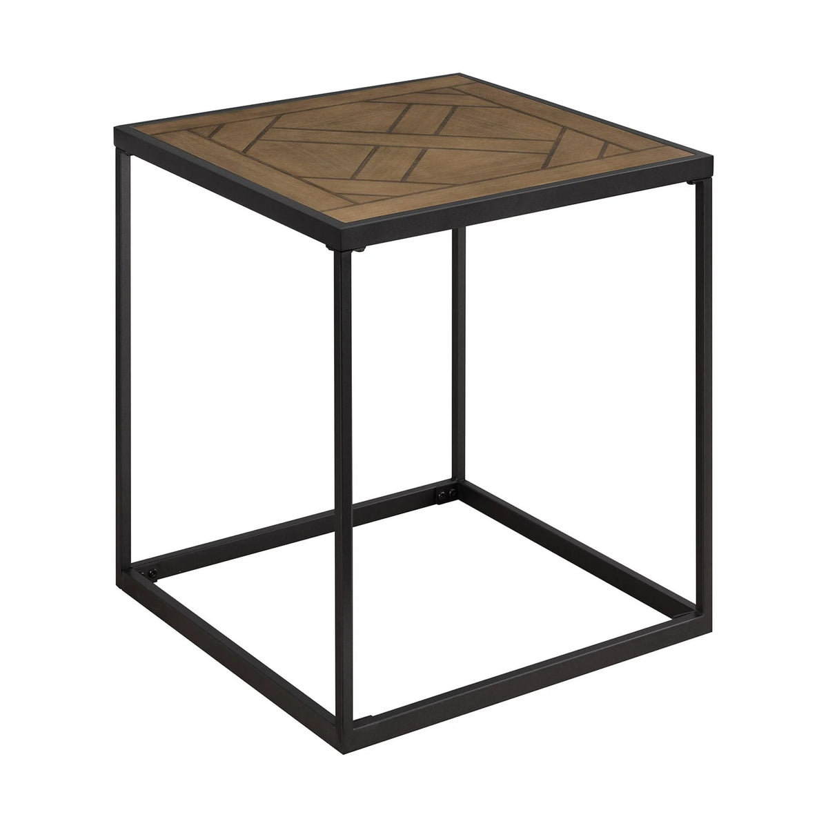 20" Parquet-Top Metal Square Side Table A40455