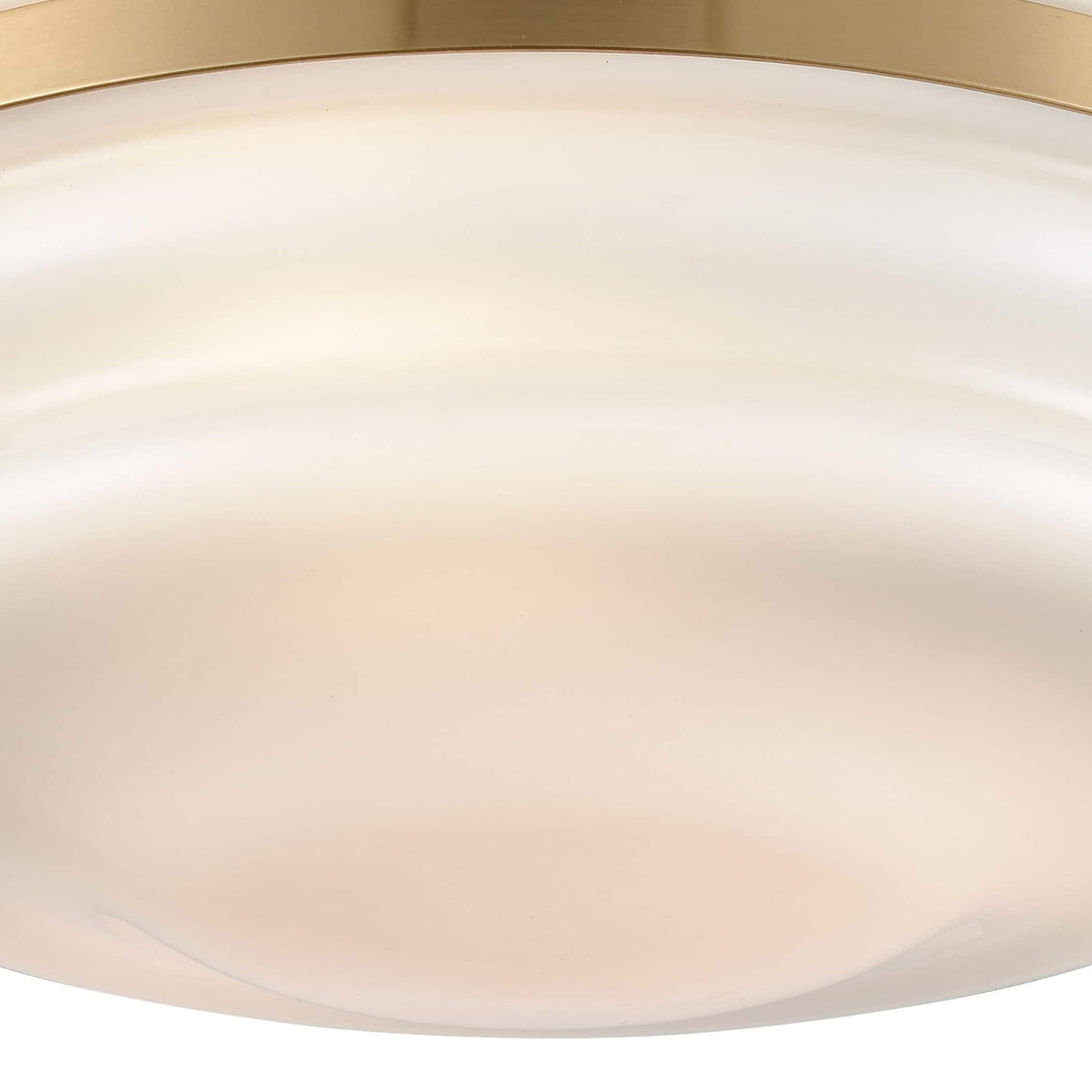 Satin Brass 3 Light Flush Mount V17696