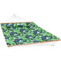 Quilted Printed Fabric 2-Person Hammock and Pillow with S Hooks and Hanging Chains J800