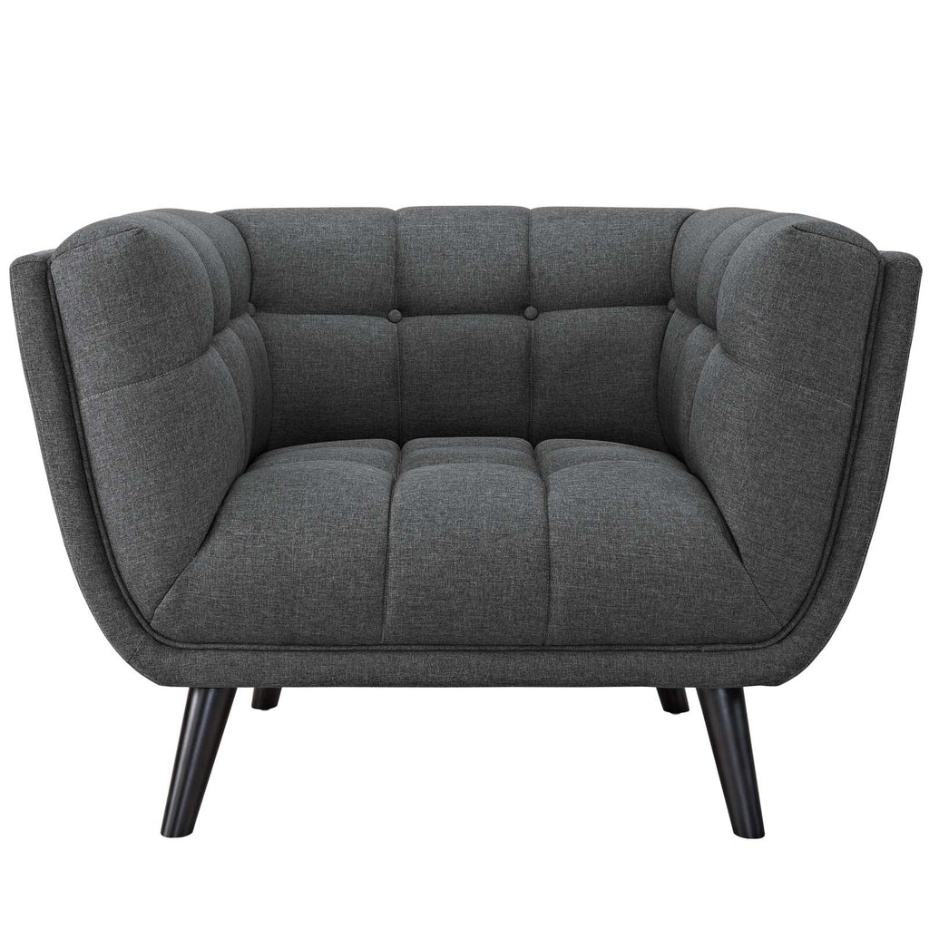 Gray Upholstered Fabric Sofa and Armchair Set M427