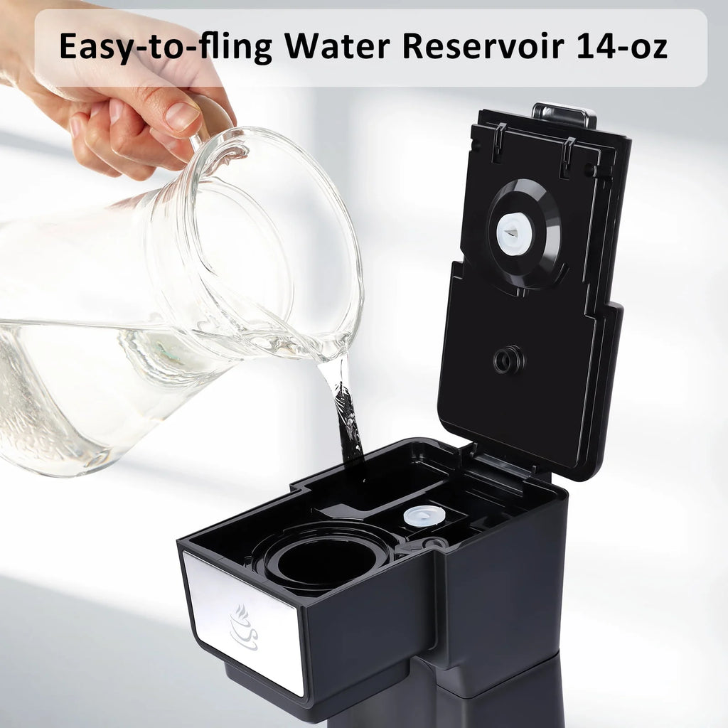 Black 2 in 1 Single Serve Coffee Maker with Reusable Filter A1885
