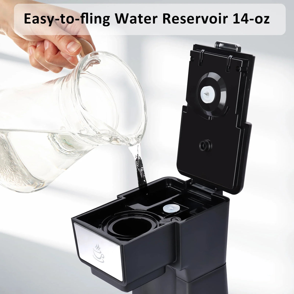 Black 2 in 1 Single Serve Coffee Maker with Reusable Filter A1885