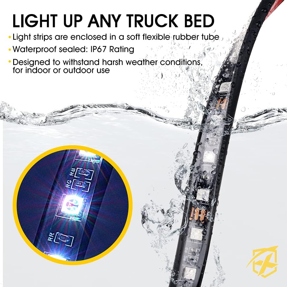 60 RGB Truck Bed Bluetooth Lights Kit Y68291