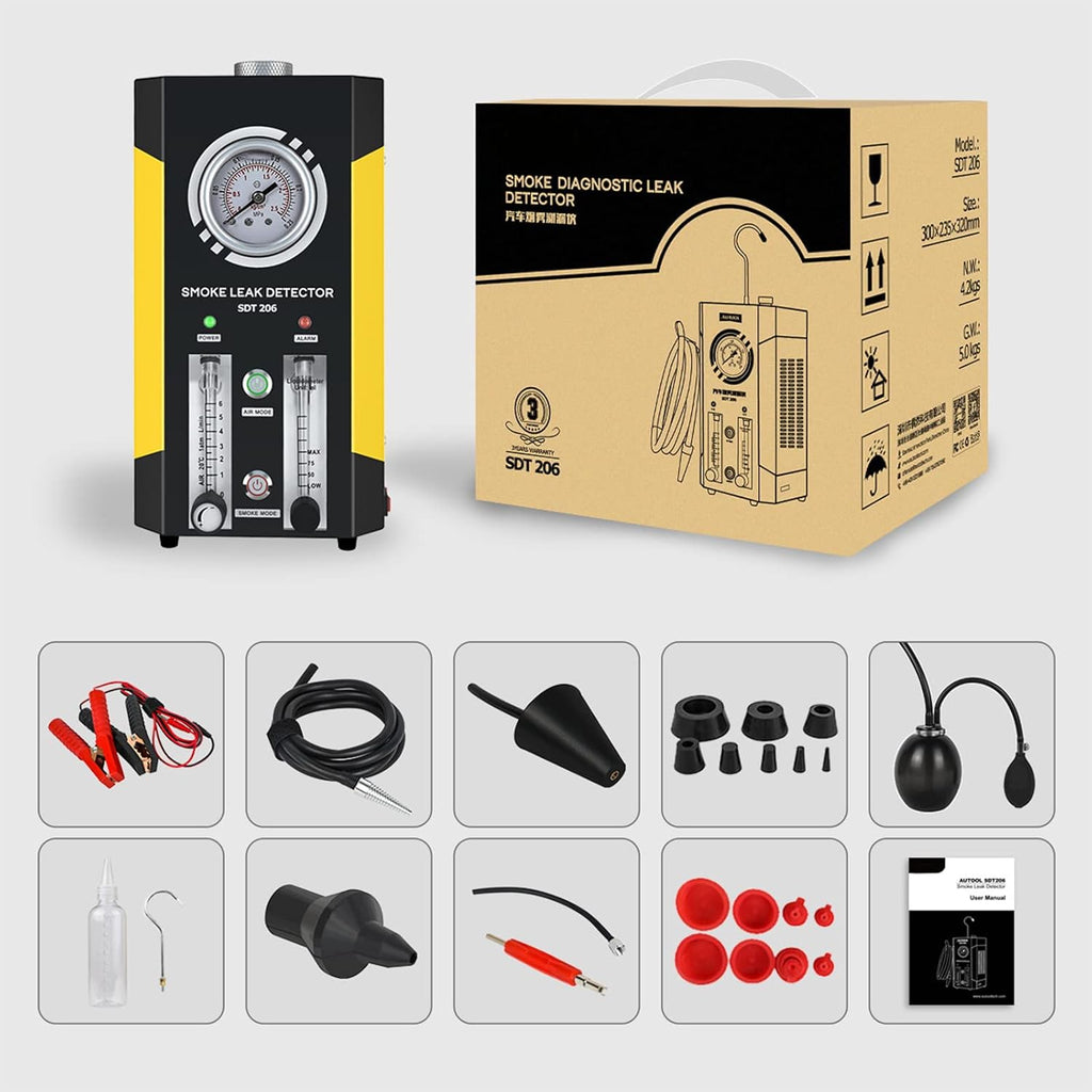 Automotive Smoke Machine Leak Detector EVAP 12V Car Pipe System Smoke Tester with Adjustable Flow Meter C354