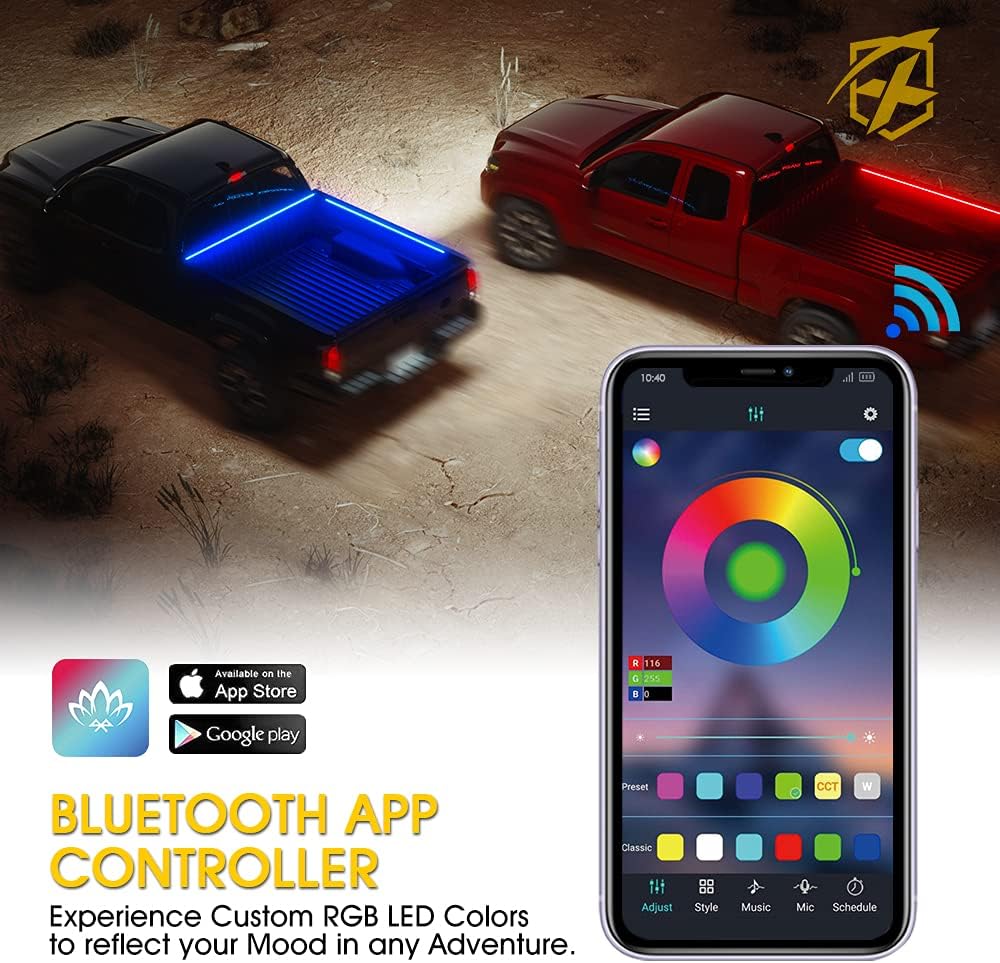 60 RGB Truck Bed Bluetooth Lights Kit Y68291