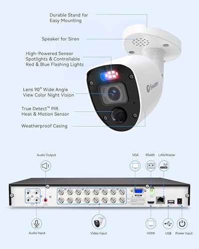 4K Ultra HD 16 Channel DVR Security Camera System with 2TB HDD and 12 Wired Cameras N1465