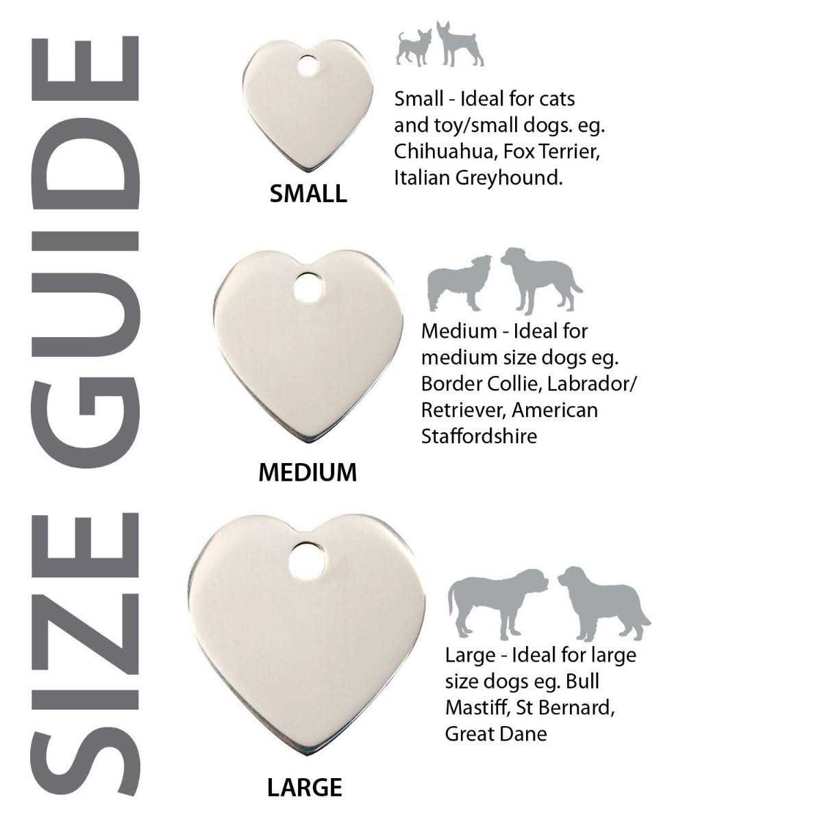 Heart Pet ID Dog Tags E838