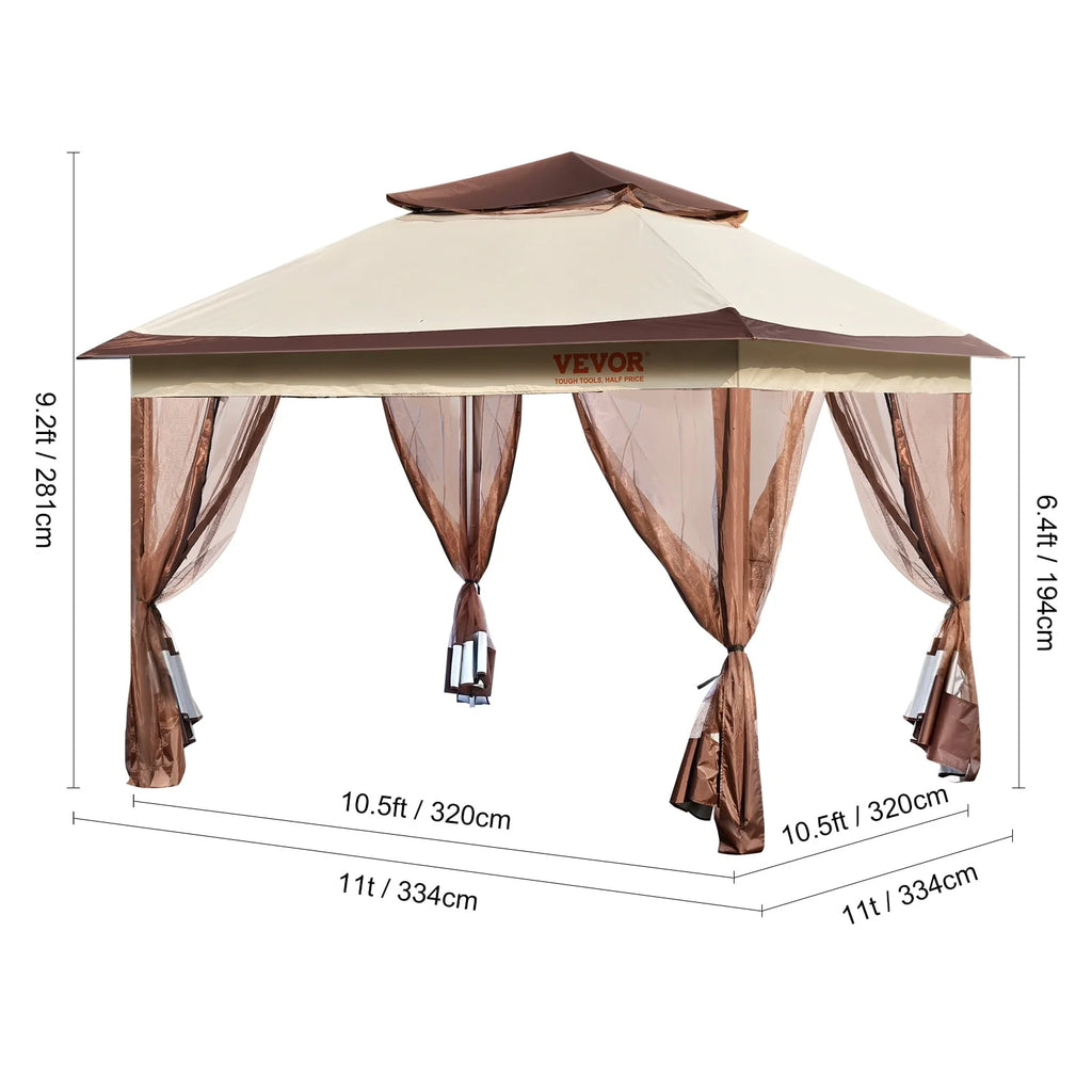 11 x 11 FT Pop up Gazebo with Mosquito Netting E46102