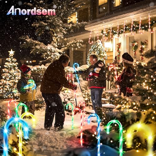 24 Pack Candy Cane Pathway Stake Lights D243