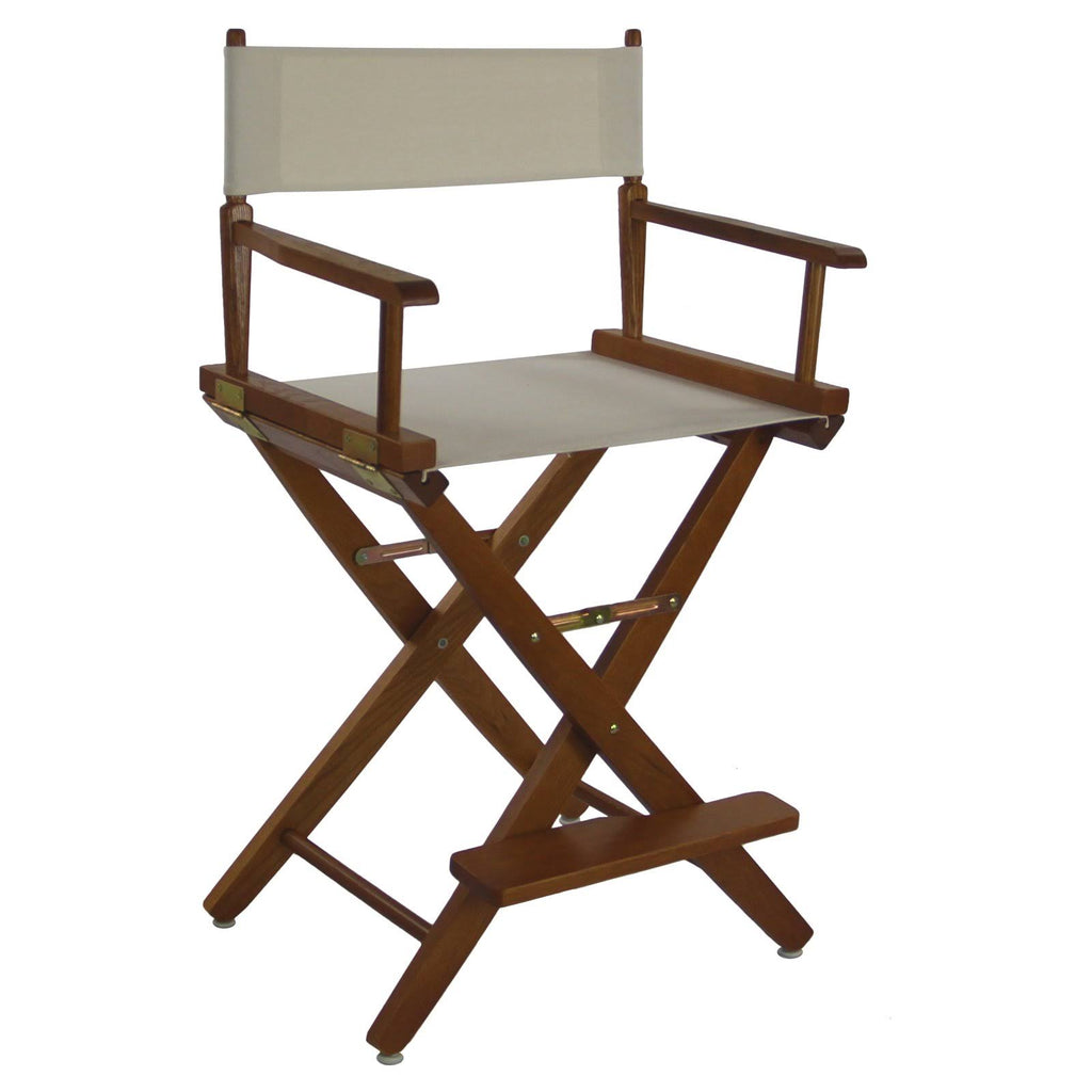 Extra-Wide 24 inch Directors Chair Black Frame Natural Color Cover D40540
