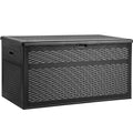 XXL 230 Gallon Double-Wall Resin Rattan Outdoor Storage Box (Gray) V247245