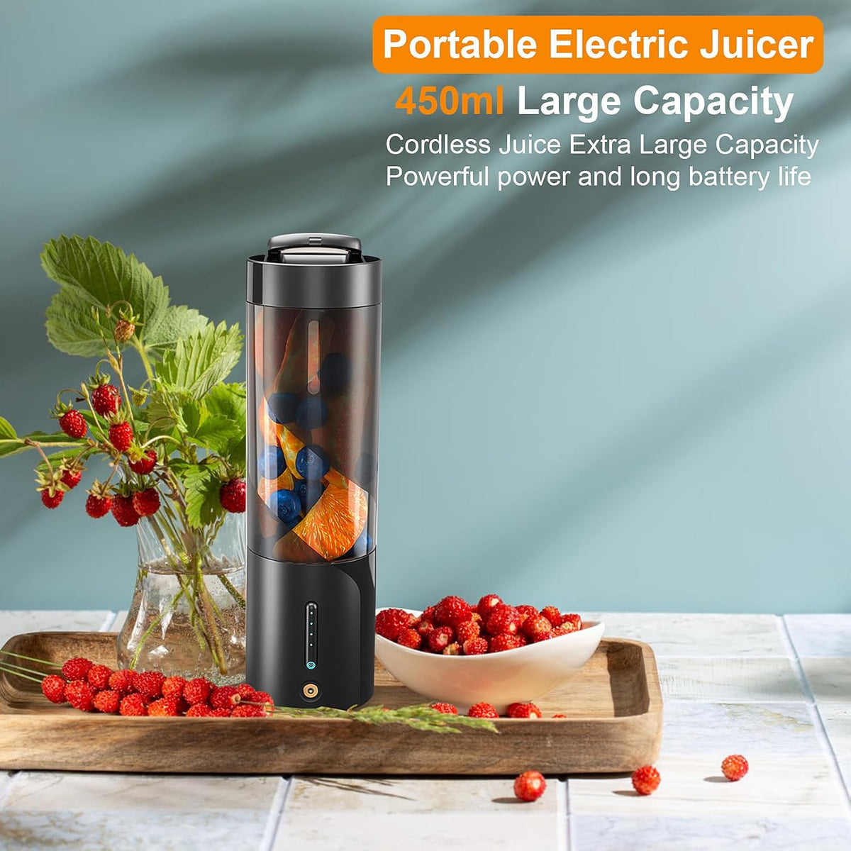 USB Rechargeable Portable Blender with 6 Blades and Cleaning Brush H126663