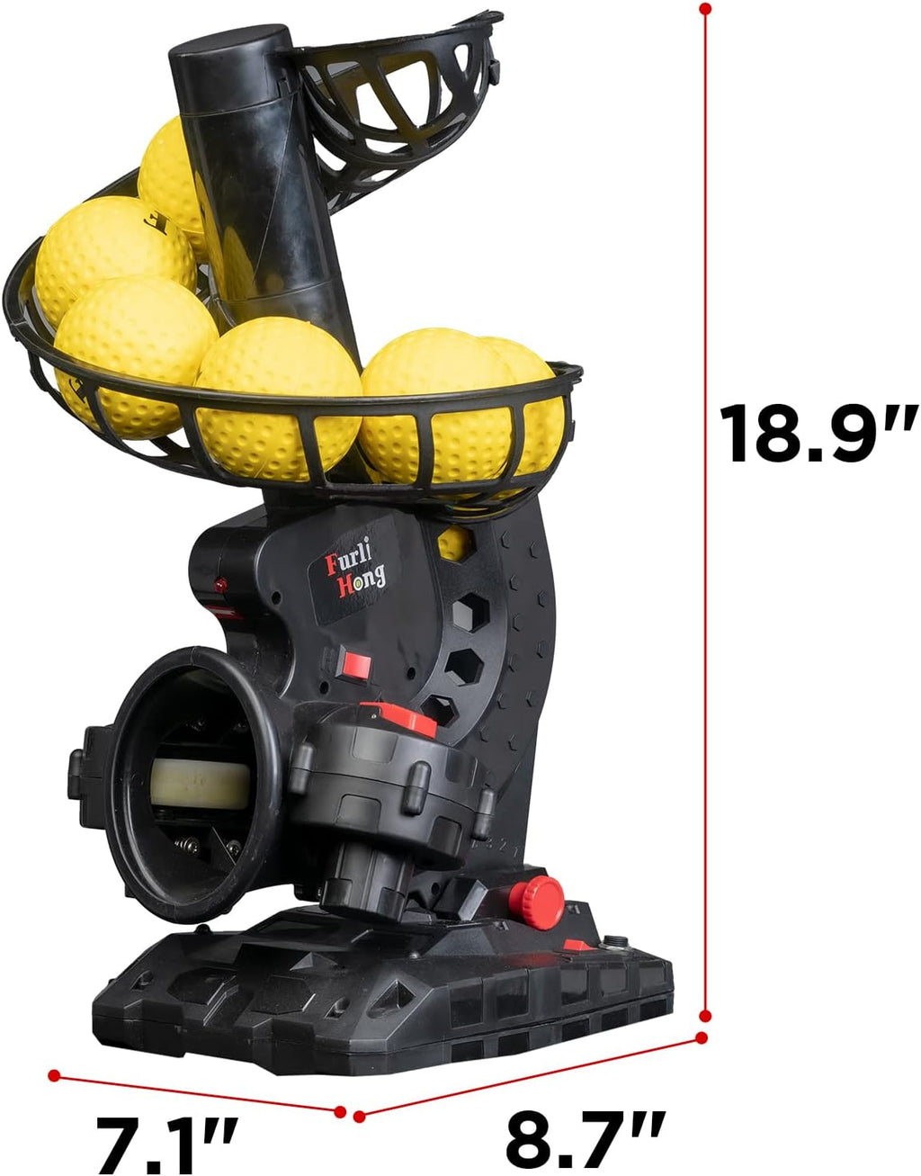 Electronic Baseball Pitching Machine with 8 Dimpled Balls T997587