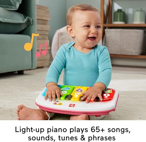Pink Portable Baby Chair with Piano Toy & Snack Tray W9796