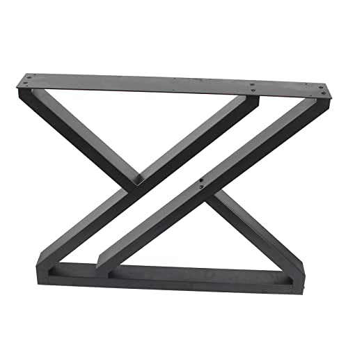 28 Inch Heavy Duty Z Shape Metal Desk Legs Set of 2 Black R652022