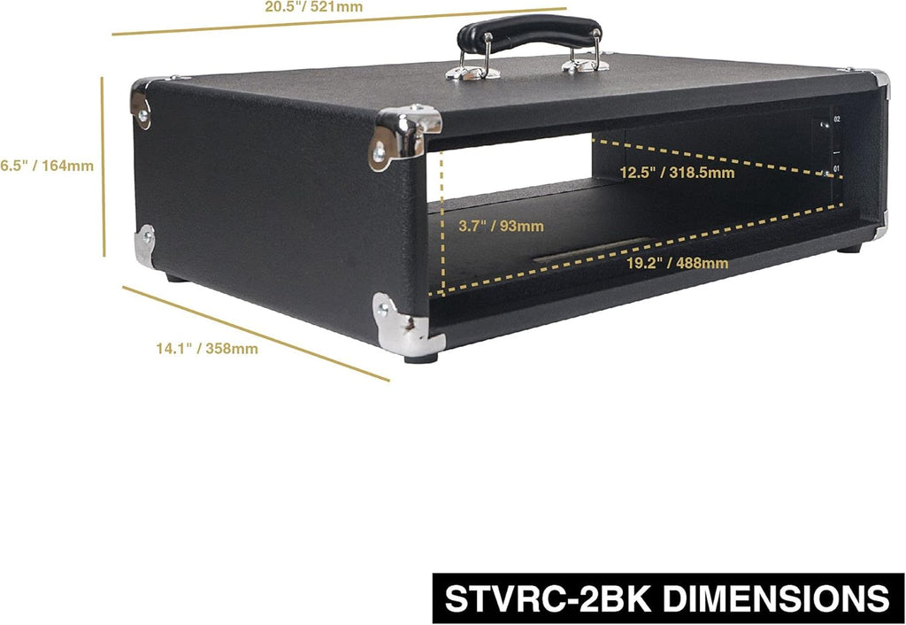 2U Amp Rack Case with Dust Cover and Kickstand Y45425