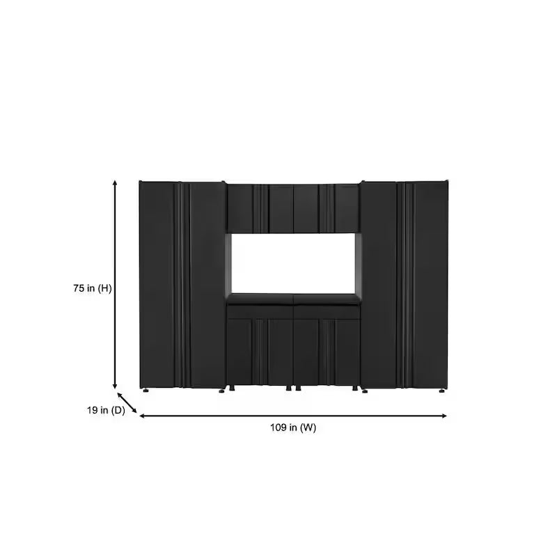 6-Piece Welded Steel Garage Storage System in Black Q5062
