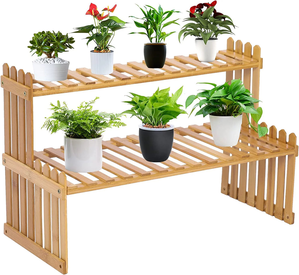 2-Tier Wooden Plant Stand B577352