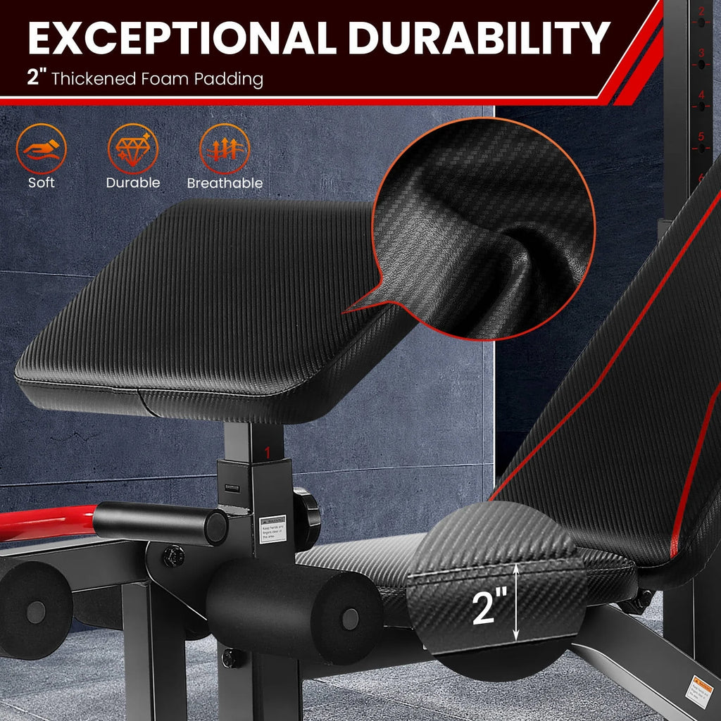 Adjustable Weight Bench Set with Squat Rack G56435
