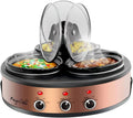 1.5 Quart Slow Cooker and Buffet Server with 3 Ceramic Cooking Pots Z92037