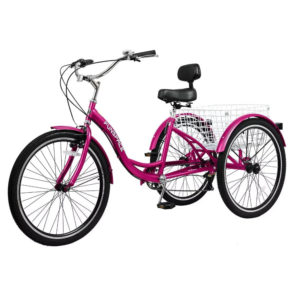 24/26 inch 3 Wheel 7 Speed Tricycle with Shopping Basket O10481