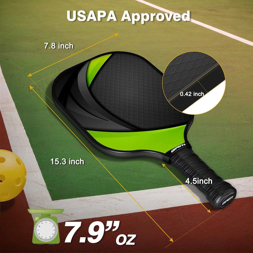 Set of 4 Graphite Pickleball Paddles with Carry Bag B487378