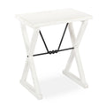 White Wood and Metal Side Table L3163