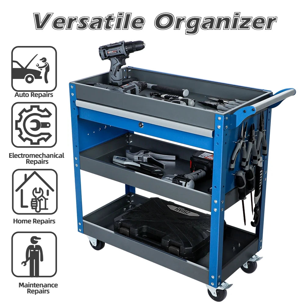 3 Tier Heavy Duty Trolley with Hooks Y797055