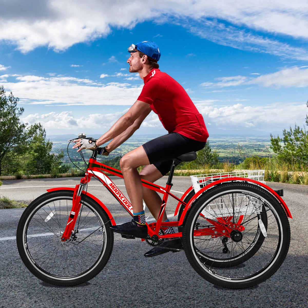 7 Speed Adult Mountain Tricycle with Shopping Basket K49187
