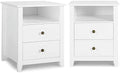 Black Wood Nightstand Set with Drawers Q786964