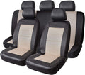 Beige Mesh and Leather Car Seat Cover Pack of 2 R990561